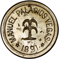 Ficha Quebrada Honda 50 Cnts. B. 1891 Manuel Palacios Vega - Numisfila