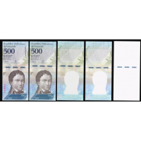 Set 5 Pruebas Progresivas Impresión Billete 500 Bolívares 2017 - Numisfila