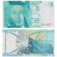 Billete Gibraltar 5 Pounds 2020 - 2021 Reina Elizabeth II - Numisfila