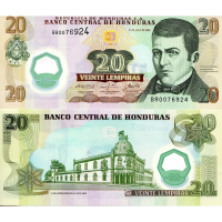 Billete Plástico Honduras 20 Lempiras 2008 - Numisfila