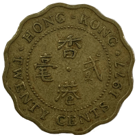 Moneda Hong Kong 20 Cents 1977 - Numisfila
