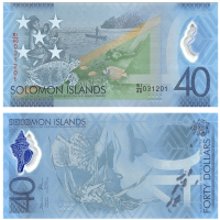Billete Plástico Isla Salomón 40 Dólares 2018 Emisión conmemorativa - Numisfila
