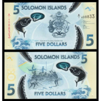 Billete Plastico Islas Salomon 5 Dolares 2019 - Numisfila