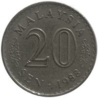 Moneda Malasia 20 Sen 1980 - 88 - Numisfila