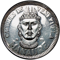 Manaure Medalla de Plata 9 Dineros - 30 Milímetros Caciques Venezuela Italcambio - Numisfila