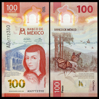 Billete Plástico Mexico 100 Pesos 2020-2021 Sor Ana Ines de la Cruz - Numisfila