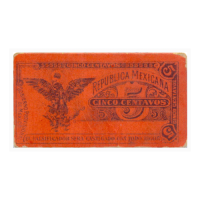 Billete Cartón México 5 Centavos 1914 Gobierno Provisional  - Numisfila