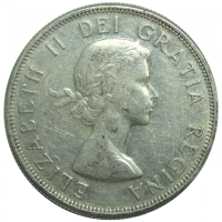 Moneda de Plata Canadá 50 Centavos 1959 Elizabeth ll - Numisfila