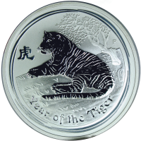 Año del Tigre Moneda de Plata Australia Dolar 2010  - Numisfila