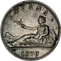 España Moneda de Plata 5 Pesetas 1870 Madrid - Numisfila