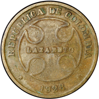 Colombia Ficha Lazareto 50 Centavos 1928 Moneda de Circulación Restringida - Numisfila