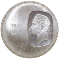 Moneda 10 Bolívares Doblón 1973  Canto Al Derecho - Numisfila