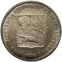 Moneda de Plata 5 Centavos 1876 Ceca A Lisa - Medio - Numisfila