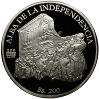 Moneda de Plata Alba de la Independencia 200 Bolívares 2010 - Numisfila