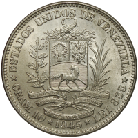 Moneda de Plata 2 Bolívares 1945 - Numisfila