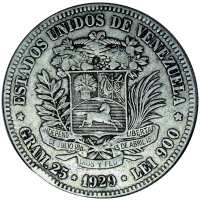 Moneda de Plata 5 Bolívares - Fuerte 1929 - Numisfila