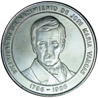 Moneda de Plata José María Vargas 100 Bolívares 1986 Conmemorativa - Numisfila