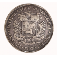 Moneda de Plata 5 Bolívares - Fuerte 1903 - Numisfila