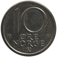 Moneda Noruega 10 Ore 1976 - 78 - Numisfila