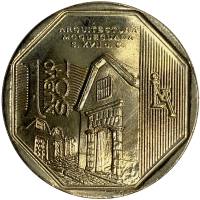 Moneda Peru 1 Nuevo Sol 2015 Arquitectura Moqueguana - Numisfila