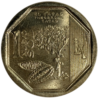 Moneda Peru 1 Nuevo Sol 2013 cacao - Numisfila