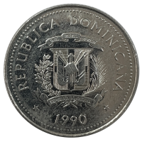 Moneda República Dominicana 25 Centavos 1991 - Numisfila