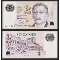 Billete Plástico Singapure 2 Dólares 2015  - Numisfila