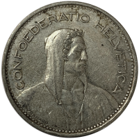 Moneda Plata Suiza 5 Francs 1965 - Numisfila