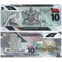 Billete Plástico Trinidad y Tobago 10 Dólares 2020-2021 - Numisfila