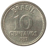 Moneda Brasil 10 Centavos 1986-1988 - Numisfila