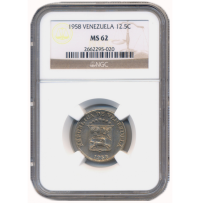 Moneda 12½ Céntimos - Locha 1958 Cápsula NGC MS 62 - Numisfila