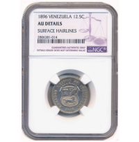 Locha Moneda 12½ Céntimos 1896 NGC AU Details - Numisfila