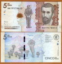 Billete Colombia 5.000 Pesos 2015-2016  - Numisfila