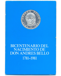 Moneda de Plata 100 Bolívares 1981 Andrés Bello Bicentenario en Estuche Original - Numisfila
