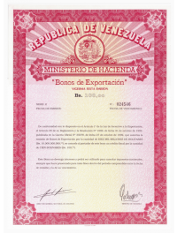 Bonos de Exportación 100 Bolívares Ministerio de Hacienda 1992 - Numisfila