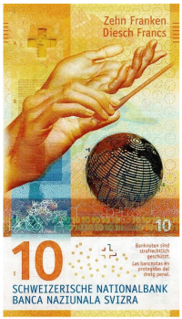 Billete Hibrido Suiza 10 Francs 2016-2017  - Numisfila