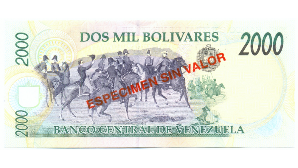  Espécimen Sin Valor Billete 2000 Bolívares Agosto 1998 #130  - Numisfila