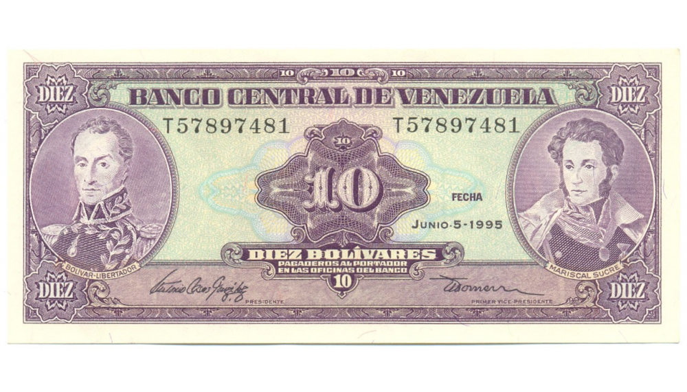 Billete 10 Bolivares 1995 T8 - Numisfila