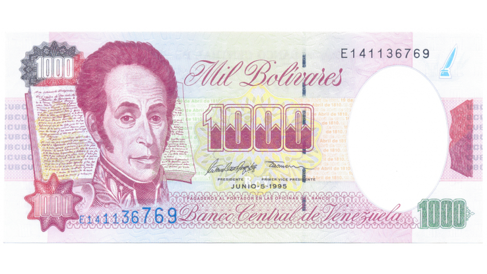 Billetes 1000 Bolívares 1995 Serial E9  - Numisfila