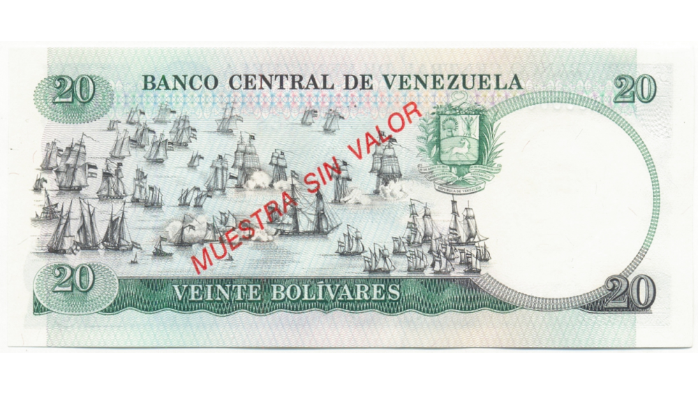 Billete Muestra Sin Valor 20 Bolivares Oct 1987  - Numisfila