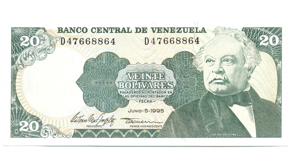 Billete 20 Bolívares 1995 D8 - Numisfila