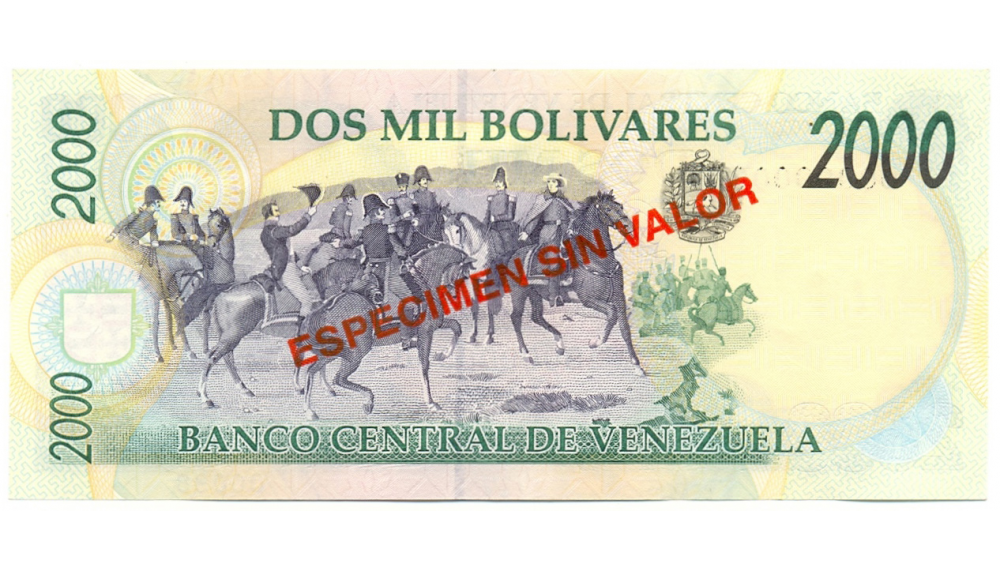 Espécimen Sin Valor Billete 2000 Bolívares 1997  - Numisfila