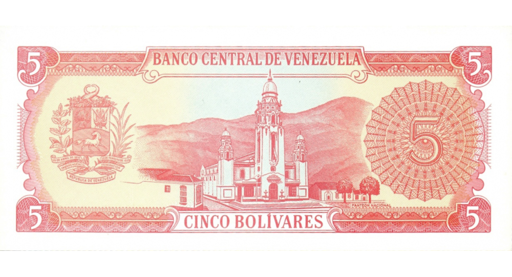 Billete 5 Bolívares 1989 Serial G8  - Numisfila
