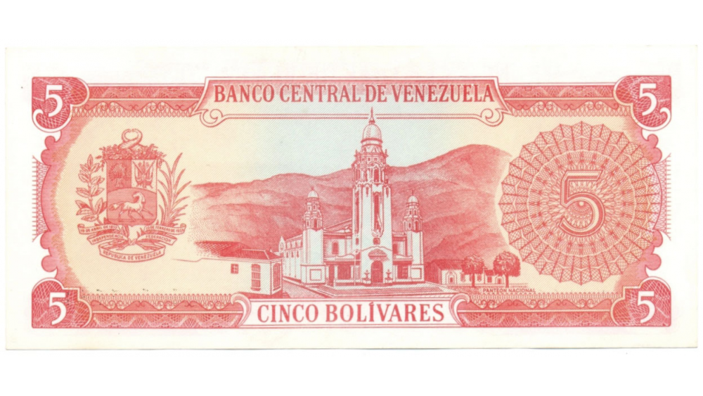 Billete 5 Bolívares 1989 Serial J8  - Numisfila