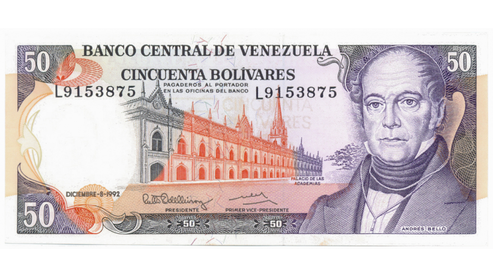 Billete 50 Bolívares 1992 Serial L7 - Numisfila