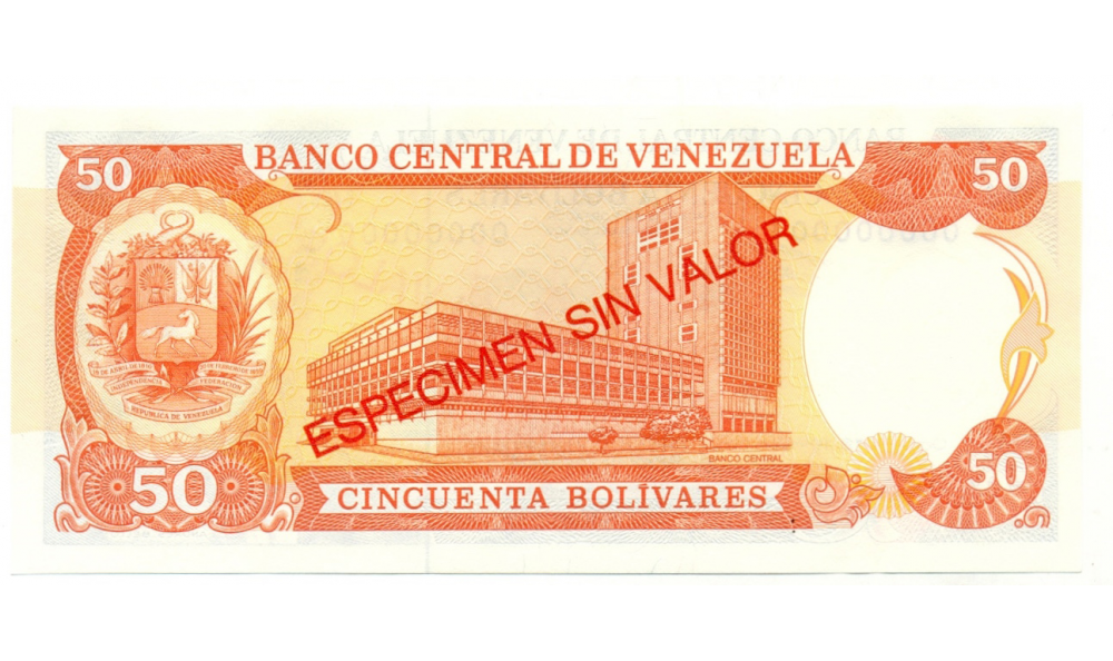 Billete Especimen Sin Valor 50 Bolivares Febrero 1998  - Numisfila