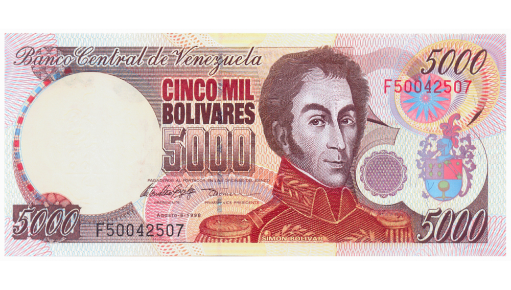 Billete 5000 Bolívares 1998 Serial F8  - Numisfila