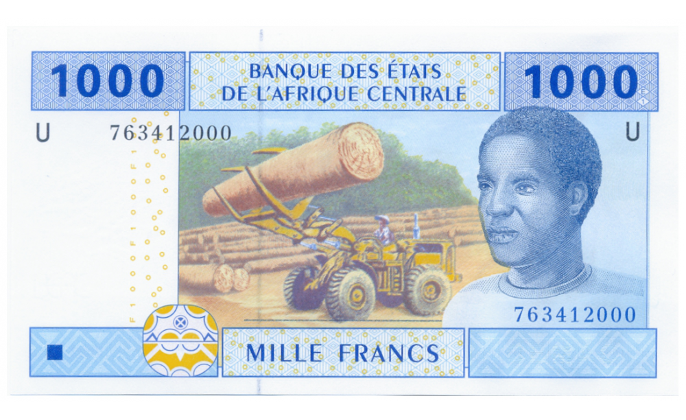 Billete Africa Central 1000 Francs 2002 (2017) Camerun  - Numisfila