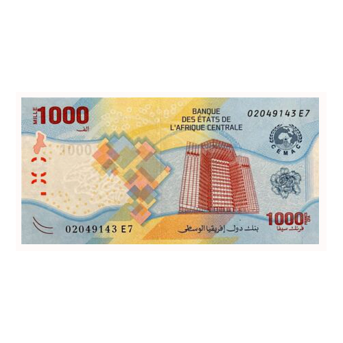 Billete Híbrido Estados de Africa Central 1000 Francs 2020-2022   - Numisfila