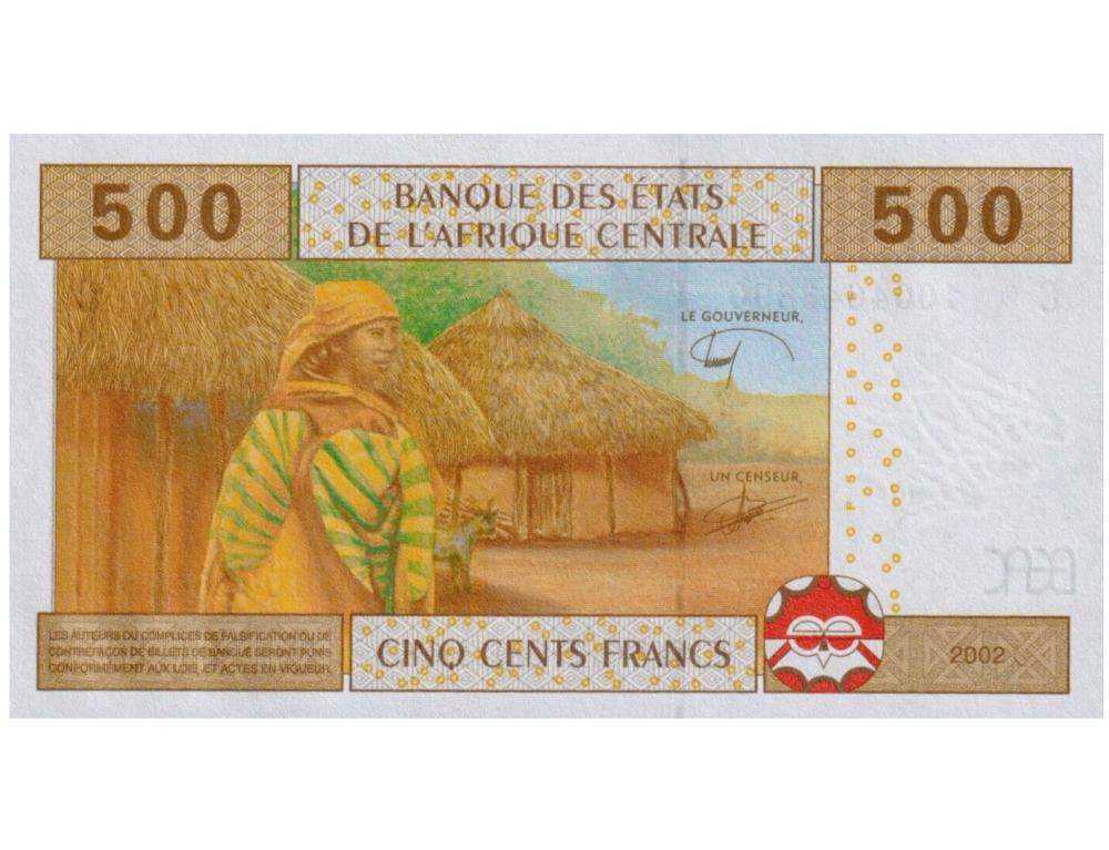 Billete Chad  África Central 500 Francs 2002 (2017)  - Numisfila